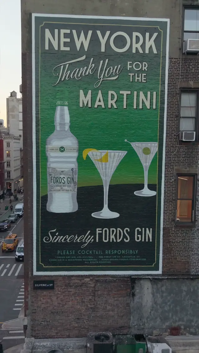 Fords Gin mural by Open Air Gallery, New York, NY